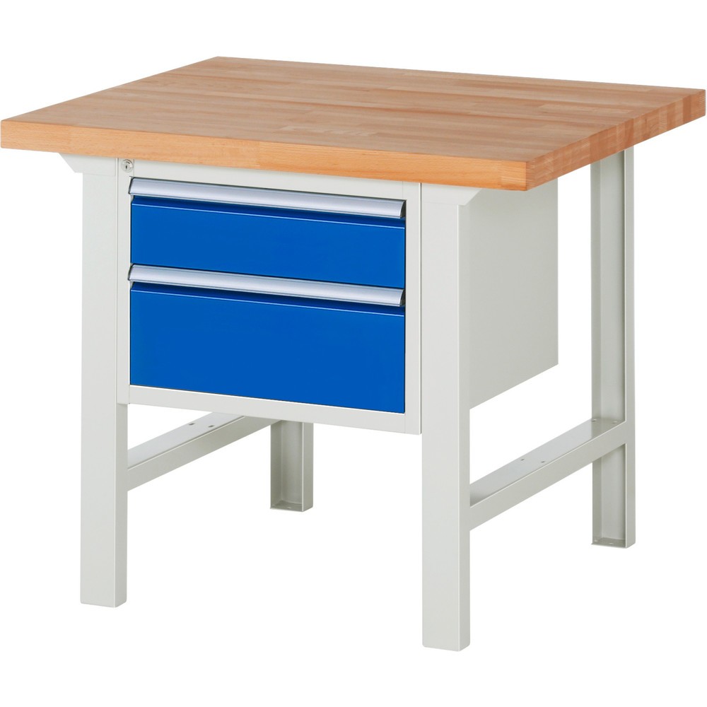 Product afbeelding: Werkbank RAU serie 7000, hxbxd 840 x 1.000 x 900 mm, 2 lades 1 x 150 mm, 1 x 210 mm, draagvermogen lade 100 kg