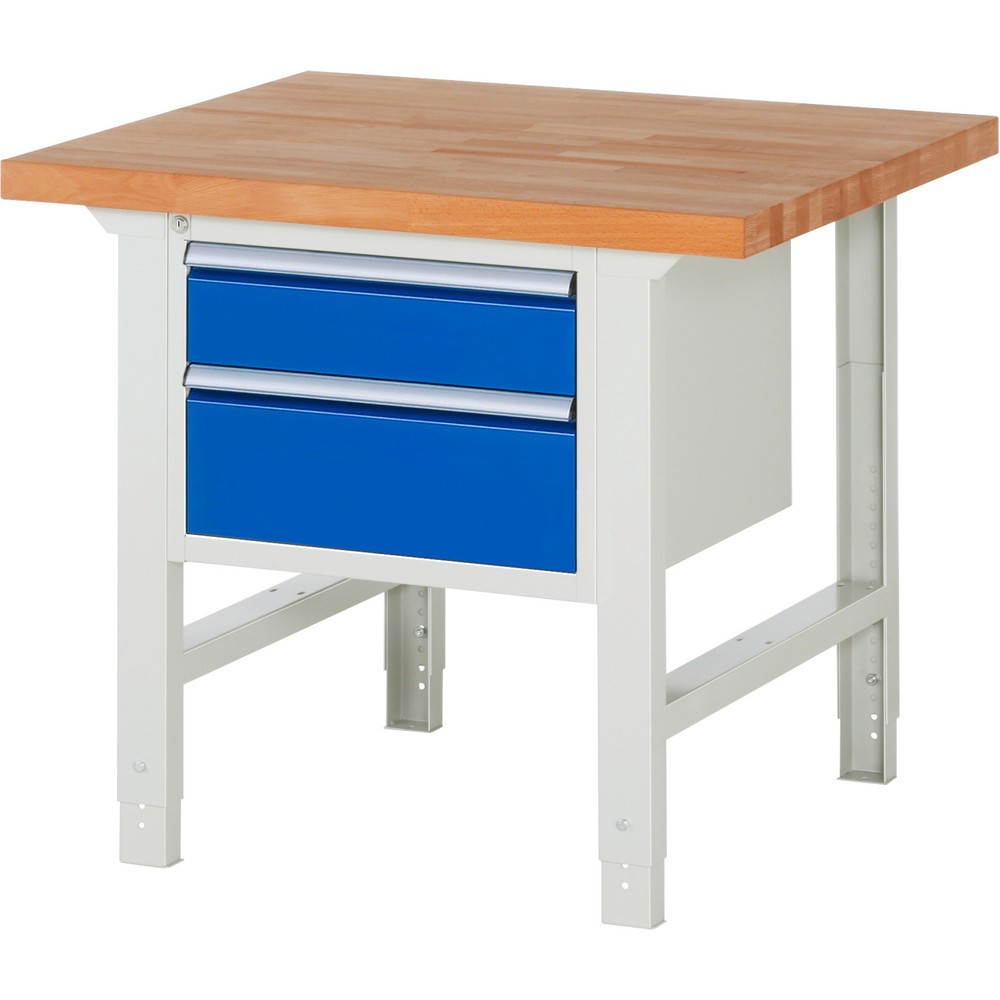 Productafbeelding nr. 1: Werkbank RAU serie 7000, hxbxd 790-1.140 x 1.000 x 900 mm, 2 lades 1 x 150 mm, 1 x 210 mm