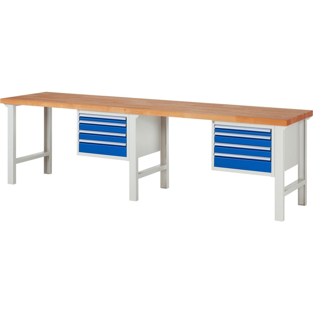 Produktabbildung Nr. 1: Werkbank RAU serie 7000, 2 kasten, hxbxd 840 x 3.000 x 700 mm, 8 x voor 90% uittrekbare lades 2 x 60 mm, 4 x 90 mm, 2 x 120 mm, draagvermogen lade 100 kg