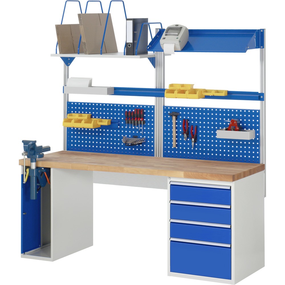 Produktabbildung Nr. 4: Werkbank RAU serie 7000, 2 kasten, hxbxd 840 x 2.000 x 700 mm, 5 lades 1 x 60 mm, 1 x 90 mm, 2 x 150 mm, 1 x 270 mm