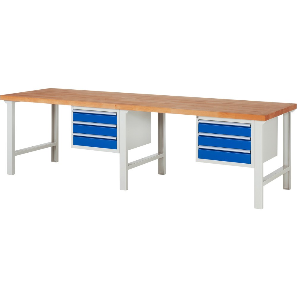 Produktabbildung Nr. 1: Werkbank RAU serie 7000, 2 kasten, hxbxd 840 x 3.000 x 900 mm, 6 x voor 90% uittrekbare lades 6 x 120 mm