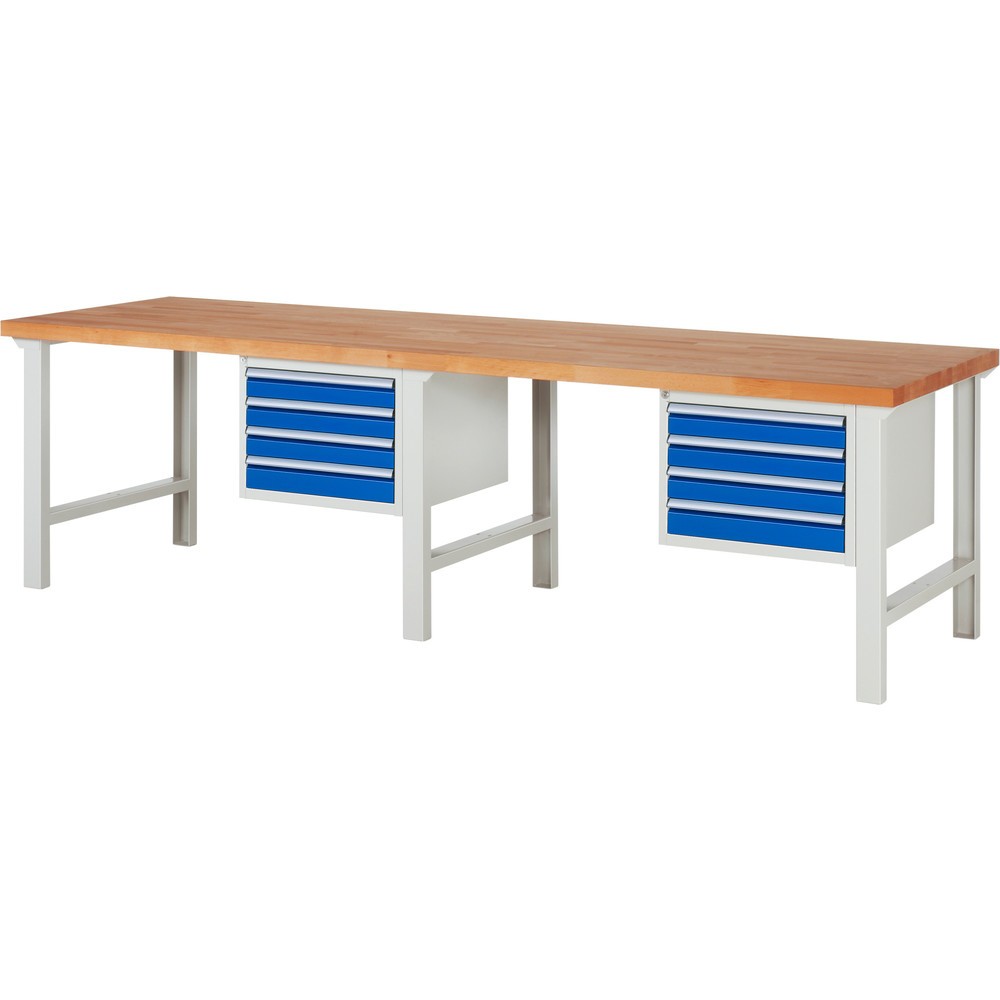 Produktabbildung Nr. 1: Werkbank RAU serie 7000, 2 kasten, hxbxd 840 x 3.000 x 900 mm, 8 x voor 100% uittrekbare lades 8 x 90 mm