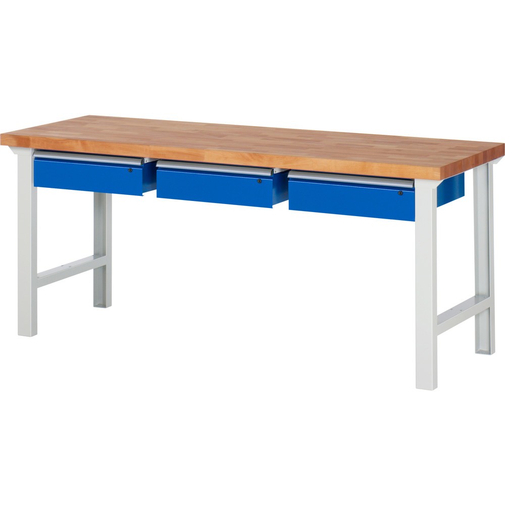 Produktabbildung Nr. 1: Werkbank RAU serie 7000, hxbxd 840 x 2.000 x 700 mm, 3 lades 3 x 150 mm, draagvermogen lade 50 kg