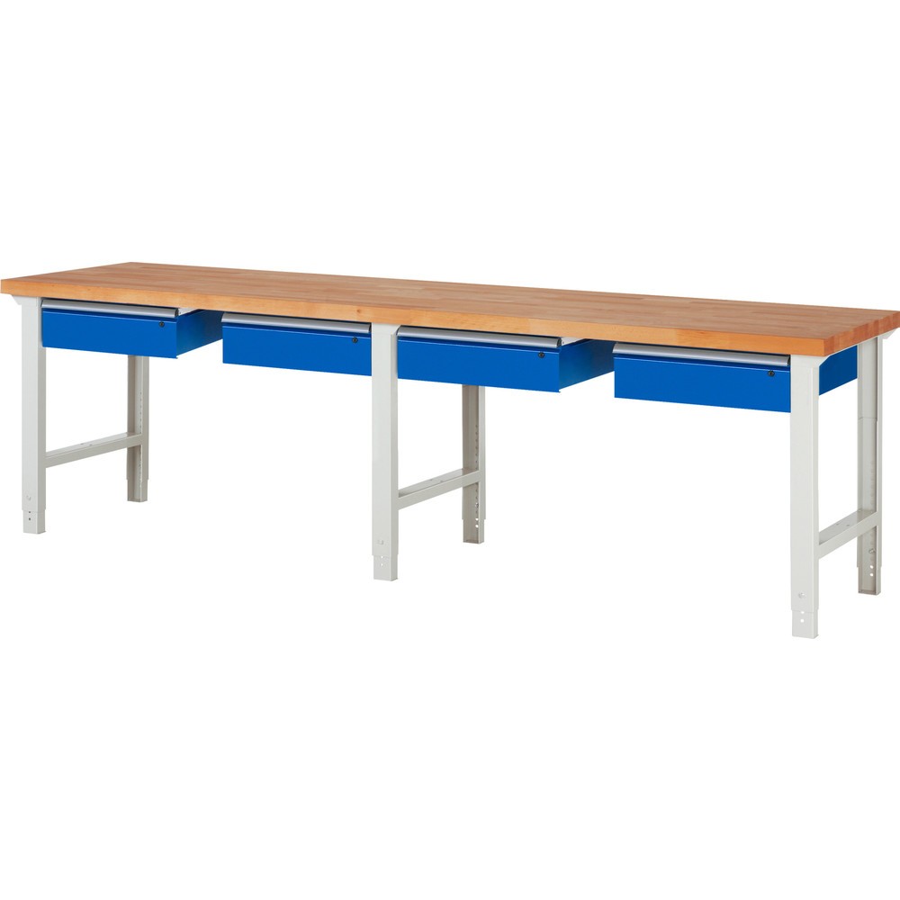 Produktabbildung Nr. 1: Werkbank RAU serie 7000, hxbxd 790-1.140 x 3.000 x 700 mm, 4 lades 4 x 150 mm