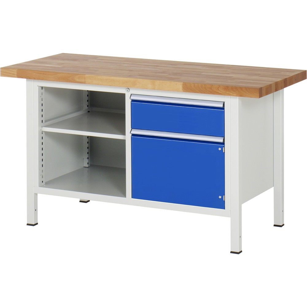 Produktabbildung Nr. 1: Werkbank RAU serie 8000, 1 dubbele kast, hxbxd 840-1.040 x 1.500 x 700 mm, 1 lade, 1 draaideur