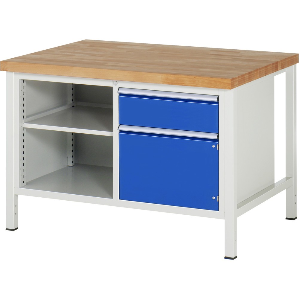Produktabbildung Nr. 1: Werkbank RAU serie 8000, 1 dubbele kast, hxbxd 840-1.040 x 1.250 x 900 mm, 1 lade, 1 draaideur