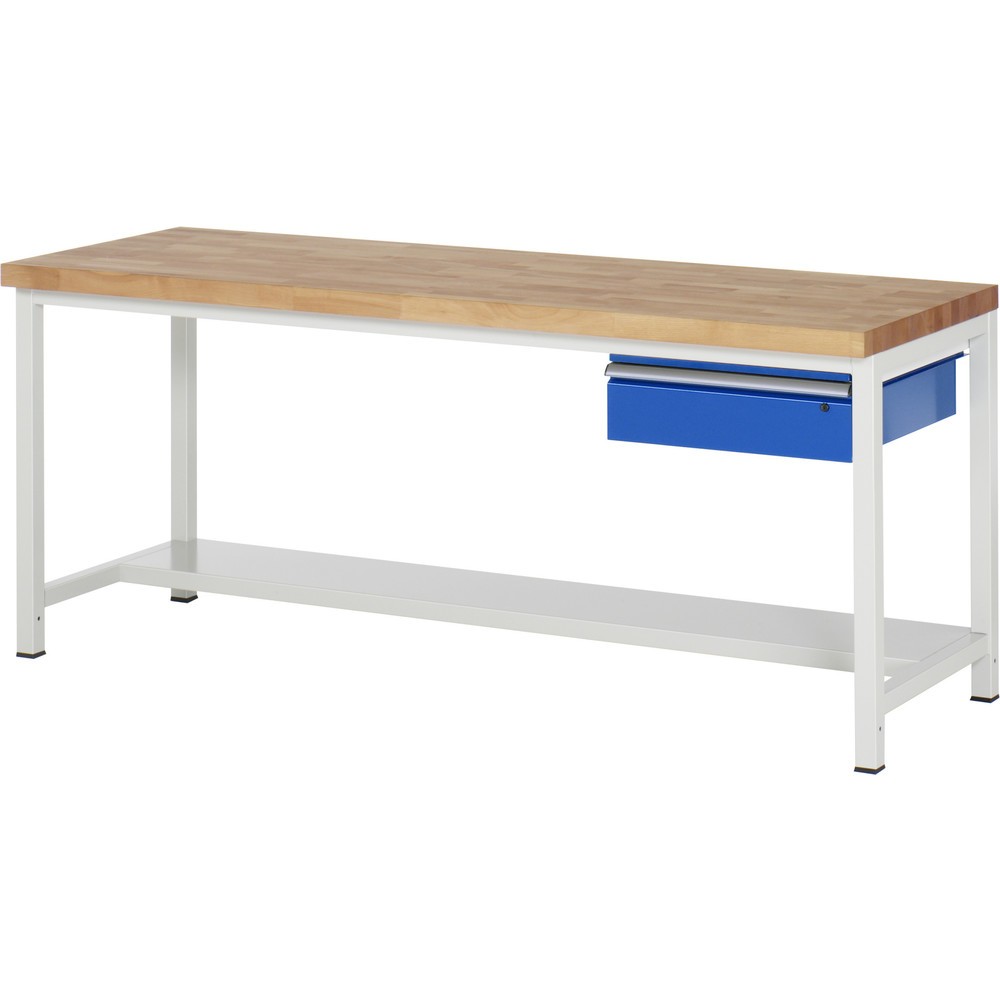 Produktabbildung Nr. 1: Werkbank RAU serie 8000, hxbxd 840 x 2.000 x 900 mm, 1 lade, 1 legbord diepte 320 mm