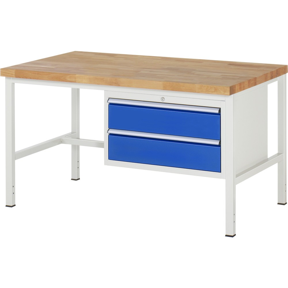 Produktabbildung Nr. 1: Werkbank RAU serie 8000, hxbxd 840 x 1.500 x 900 mm, 2 x voor 100% uittrekbare lades, 2 x 180 mm, draagvermogen lade 75 kg