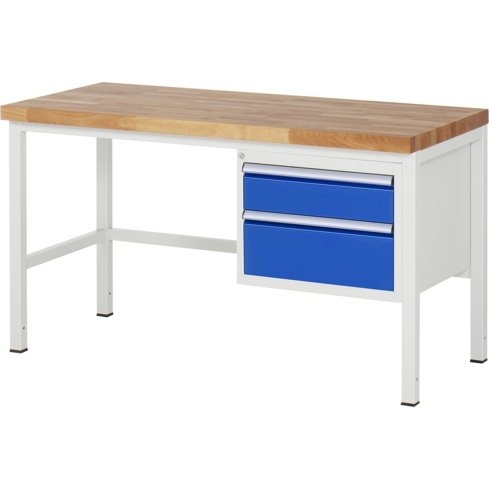 Produktabbildung Nr. 1: Werkbank RAU serie 8000, hxbxd 840 x 1.500 x 700 mm, 2 x voor 90% uittrekbare lades, 1 x 150, 1 x 210 mm, draagvermogen lade 100 kg