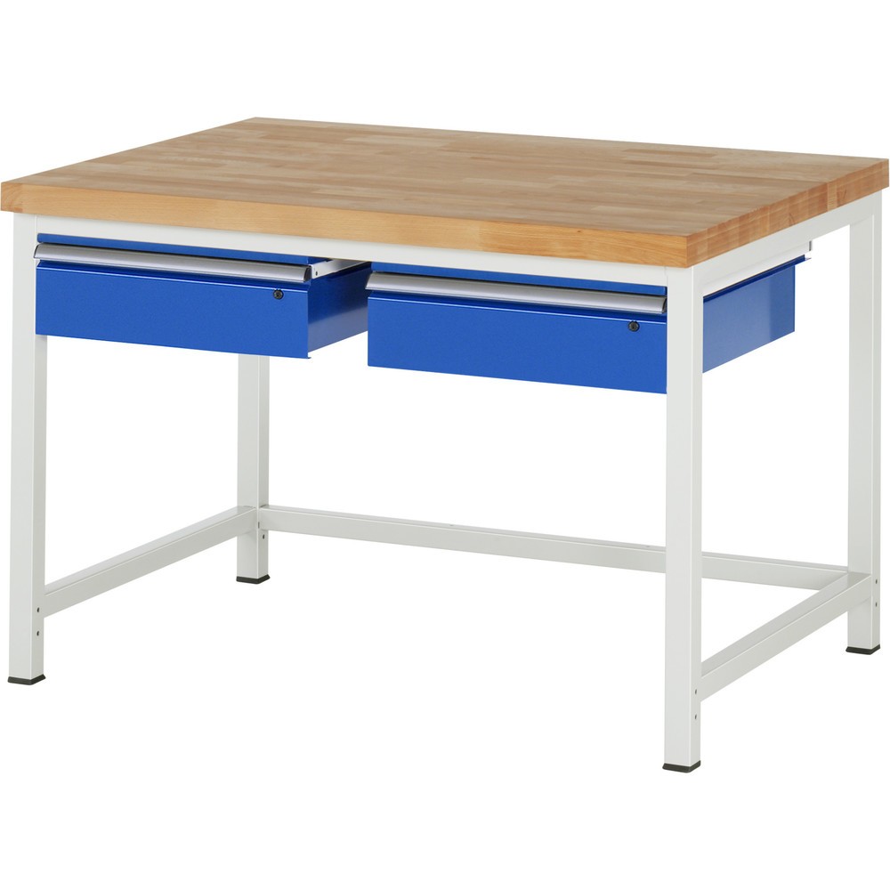 Produktabbildung Nr. 1: Werkbank RAU serie 8000, hxbxd 840-1.040 x 1.250 x 900 mm, 2 lades, draagvermogen lade 50 kg
