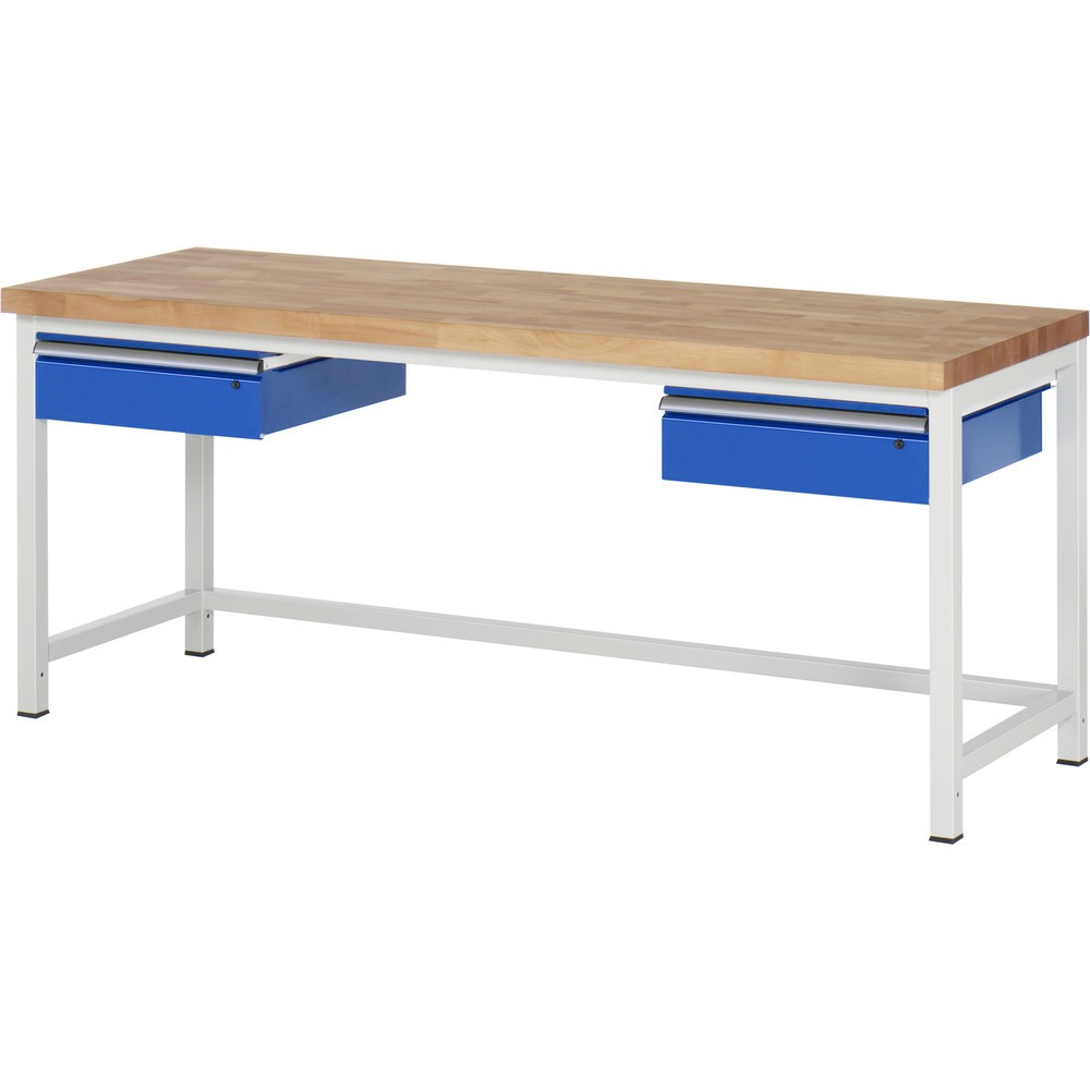 Productafbeelding nr. 1: Werkbank RAU serie 8000, hxbxd 840-1.040 x 2.000 x 700 mm, 2 lades, draagvermogen lade 50 kg