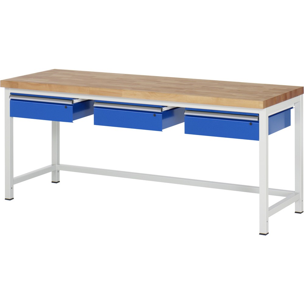 Produktabbildung Nr. 1: Werkbank RAU serie 8000, hxbxd 840 x 2.000 x 700 mm, 3 lades, draagvermogen lade 50 kg