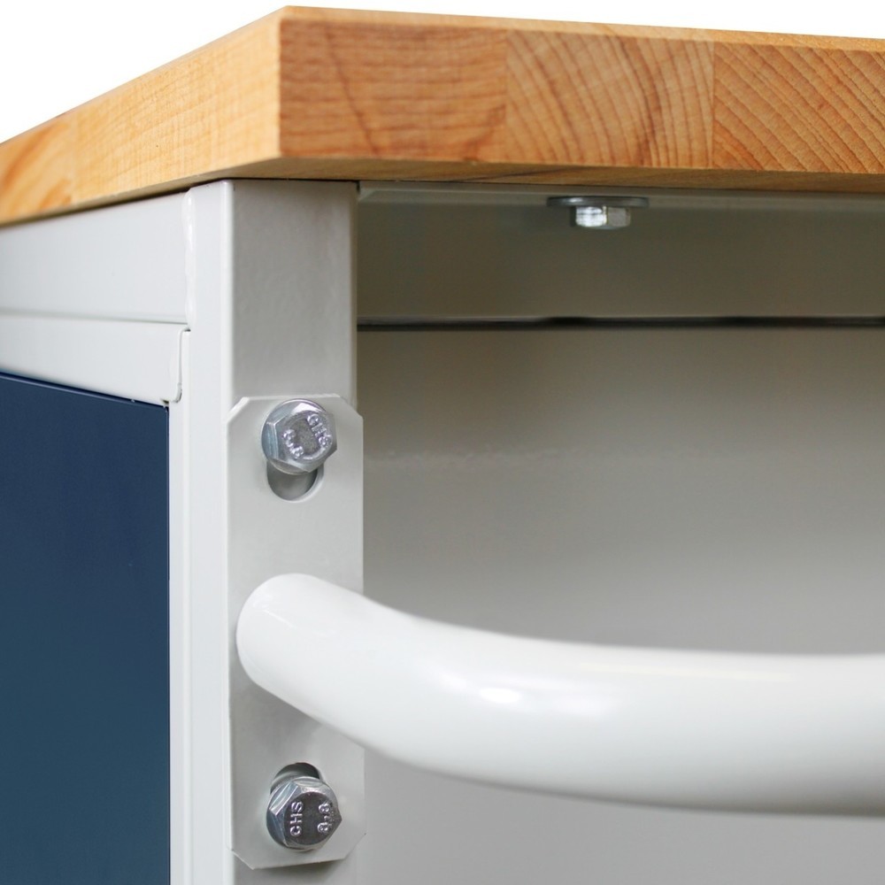 Produktabbildung Nr. 5: Werkbank Steinbock® Motion, verrijdbaar, 2 deuren, draagvermogen 500 kg, hxbxd 827 x 1.300 x 600 mm, RAL 7035 / 7016