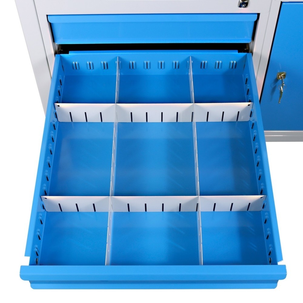 Produktabbildung Nr. 3: Werkbank Steinbock® Premium, 1 legruimte, 3 lades, 1 deur, draagvermogen 300 kg, hxbxd 840 x 1.200 x 600 mm, RAL 7035 / 5012