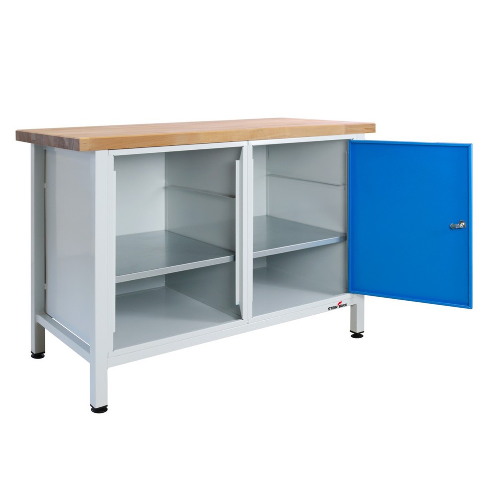 Productafbeelding nr. 5: Werkbank Steinbock® Premium, 1 rekdeel, 1 deur, draagvermogen 300 kg, hxbxd 840 x 1.200 x 600 mm, RAL 7035 / 5012