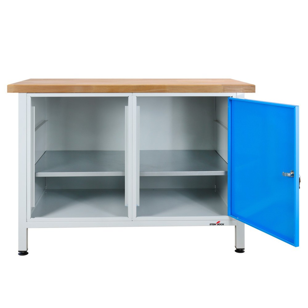 Productafbeelding nr. 6: Werkbank Steinbock® Premium, 1 rekdeel, 1 deur, draagvermogen 300 kg, hxbxd 840 x 1.200 x 600 mm, RAL 7035 / 5012