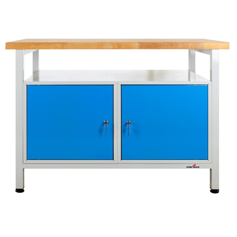 Produktabbildung Nr. 7: Werkbank Steinbock® Premium, 1 legruimte, 2 deuren, draagvermogen 300 kg, hxbxd 840 x 1.200 x 600 mm, RAL 7035 / 5012