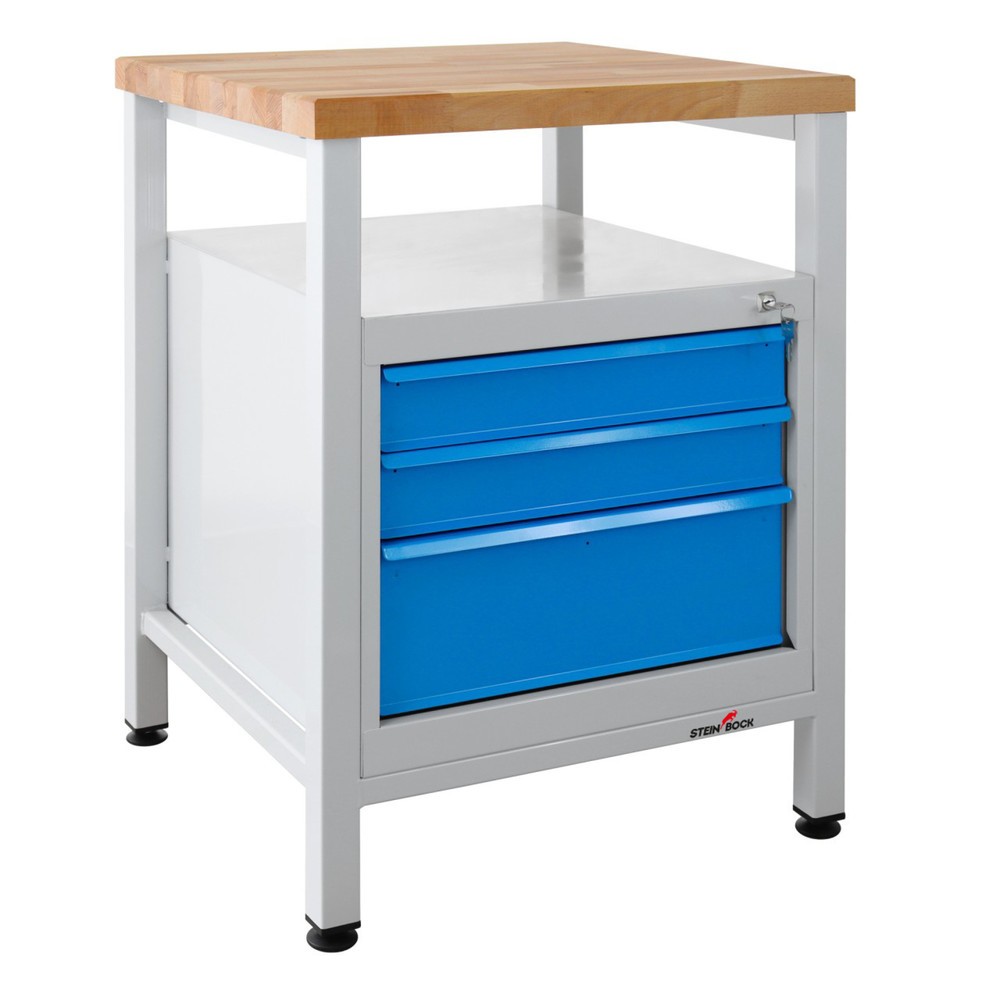 Produktabbildung Nr. 1: Werkbank Steinbock® Premium, 1 legruimte, 3 lades, draagvermogen 300 kg, hxbxd 840 x 600 x 600 mm, RAL 7035 / 5012
