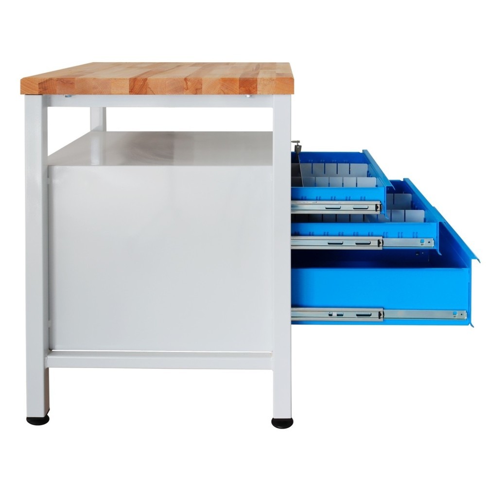 Produktabbildung Nr. 4: Werkbank Steinbock® Premium, 1 legruimte, 3 lades, draagvermogen 300 kg, hxbxd 840 x 600 x 600 mm, RAL 7035 / 5012