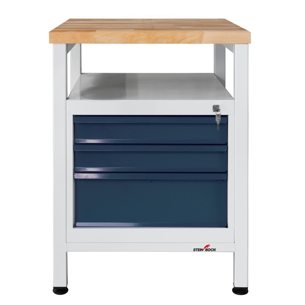 Produktabbildung Nr. 1: Werkbank Steinbock® Premium, 1 legruimte, 3 lades, draagvermogen 300 kg, hxbxd 840 x 600 x 600 mm, RAL 7035 / 7016