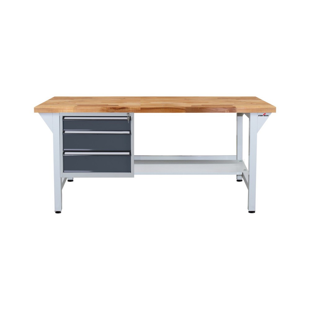 Produktabbildung Nr. 2: Werkbank Steinbock® Pro, 3 lades, 1 legruimte, draagvermogen 500 kg, hxbxd 850 x 1.500 x 750 mm, RAL 7035 / 7016