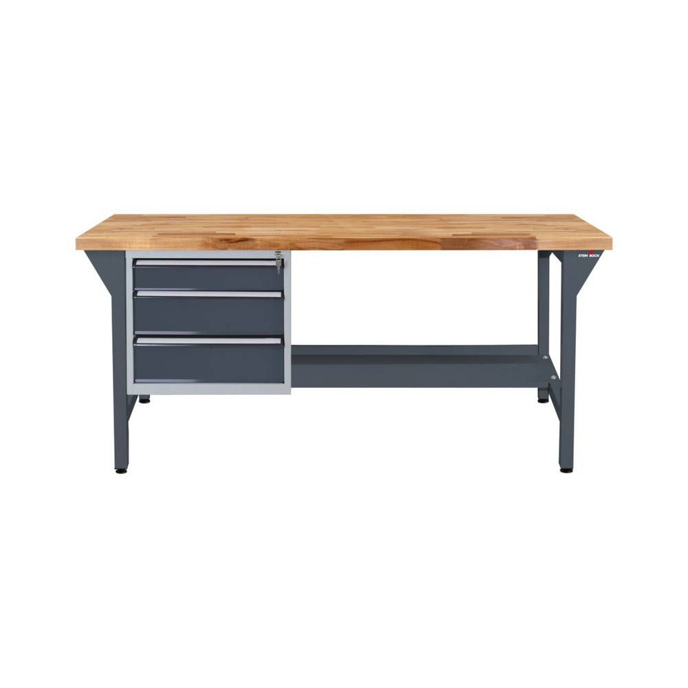 Productafbeelding nr. 2: Werkbank Steinbock® Pro, 3 lades, 1 legruimte, draagvermogen 500 kg, hxbxd 850 x 1.500 x 750 mm, RAL 7016
