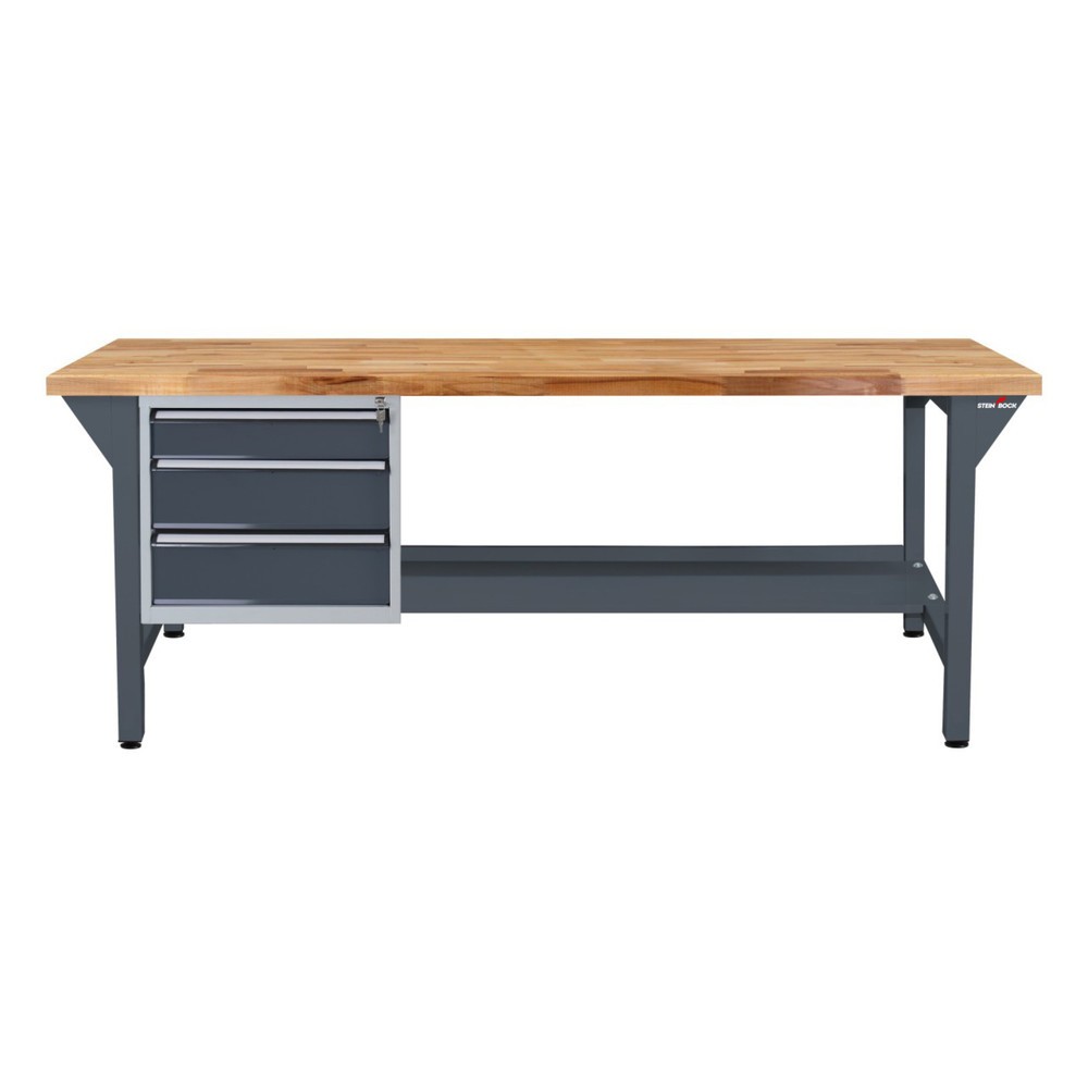 Produktabbildung Nr. 2: Werkbank Steinbock® Pro, 3 lades, 1 legruimte, draagvermogen 500 kg, hxbxd 850 x 2.000 x 750 mm, RAL 7016
