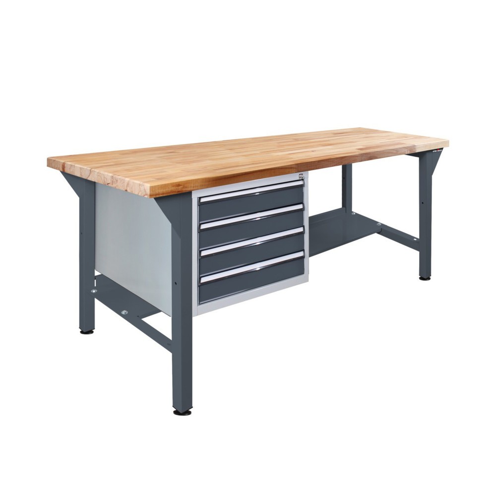 Product afbeelding: Werkbank Steinbock® Pro, 4 lades, 1 legruimte, draagvermogen 500 kg, hxbxd 850 x 2.000 x 750 mm, RAL 7016