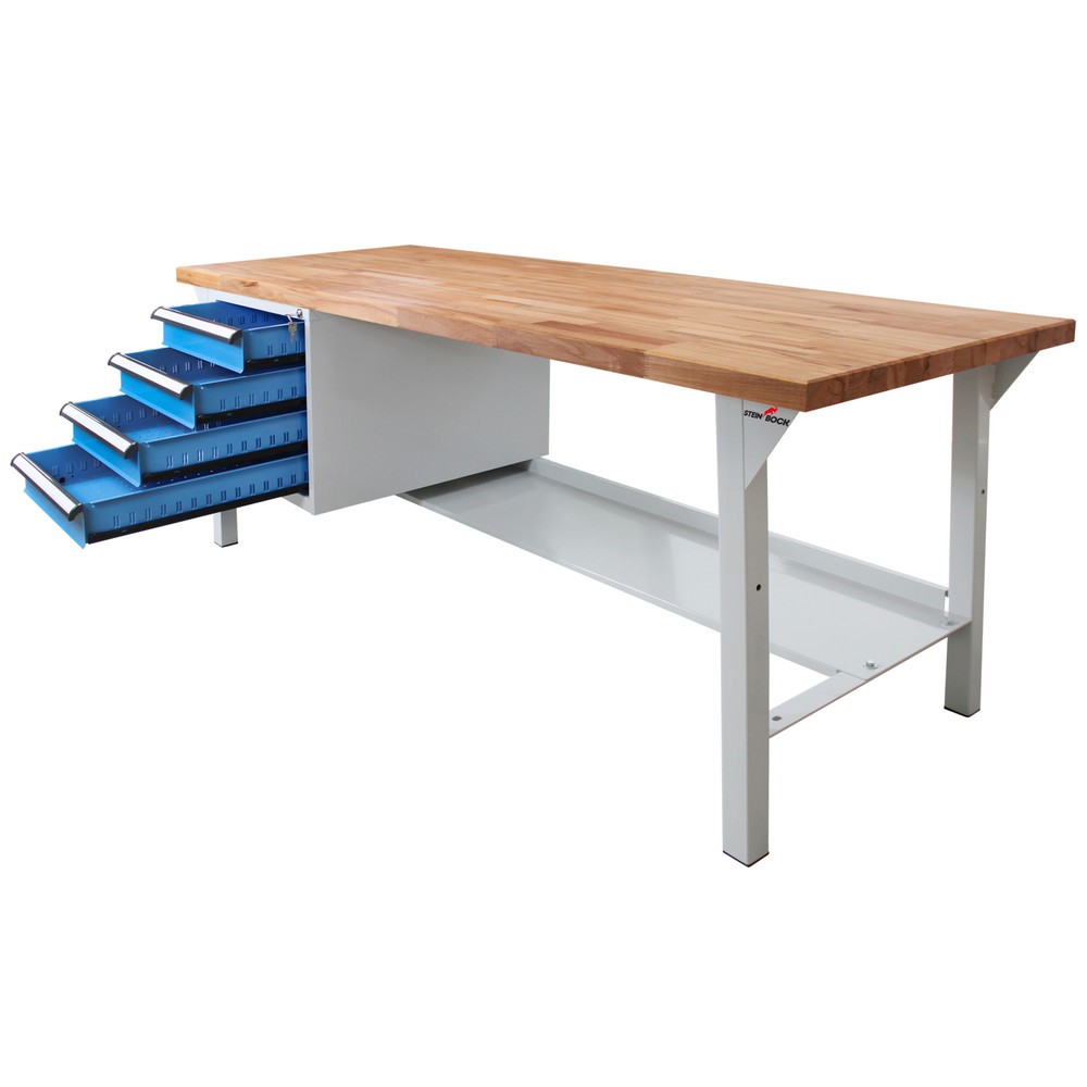 Productafbeelding nr. 5: Werkbank Steinbock® Pro, 4 lades, 1 legruimte, draagvermogen 500 kg, hxbxd 850 x 2.000 x 750 mm, RAL 7035 / 5012