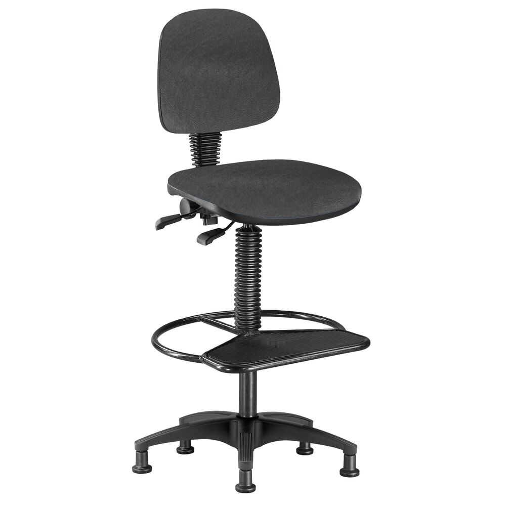 Product afbeelding: Werkdraaistoel BM Industrie, kunstleer, zithoogte 680-800 mm, vloerglijders, voetring met plaat, grijs