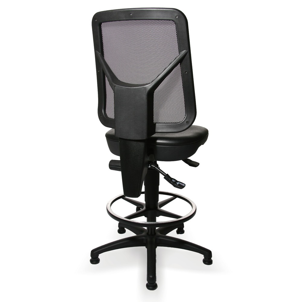 Produktabbildung Nr. 2: Werkdraaistoel Topstar® Tec 80 PK, zithoogte 590-840 mm, netrugleuning, vloerglijders, voetring, zwart