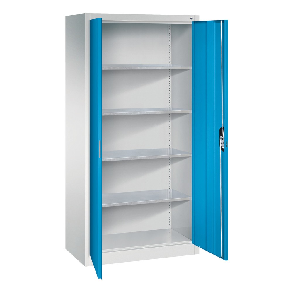 Produktabbildung Nr. 19: Werkplaatsdraaideurkast C+P met 4 legborden, hxbxd 1.950 x 930 x 500 mm, antracietgrijs, gentiaanblauw