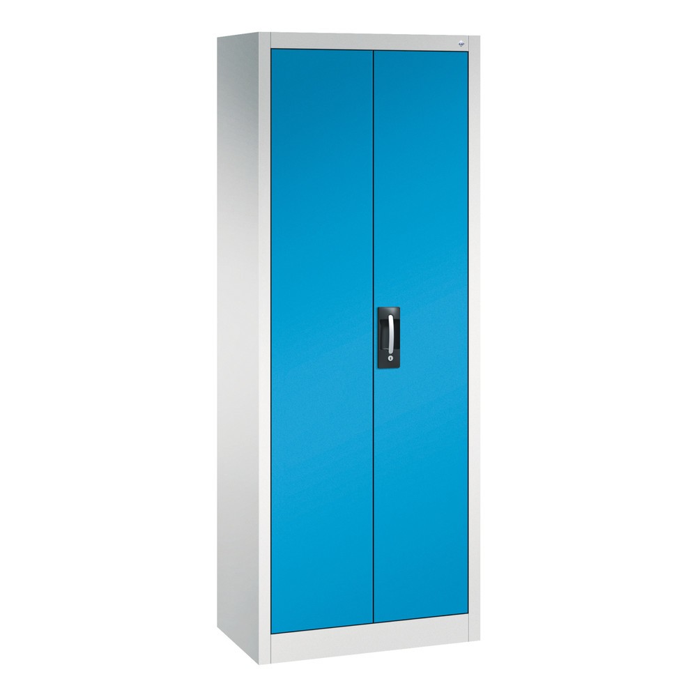 Produktabbildung Nr. 1: Werkplaatsdraaideurkast C+P met 4 legborden, hxbxd 1.950 x 700 x 400 mm, lichtgrijs, lichtblauw