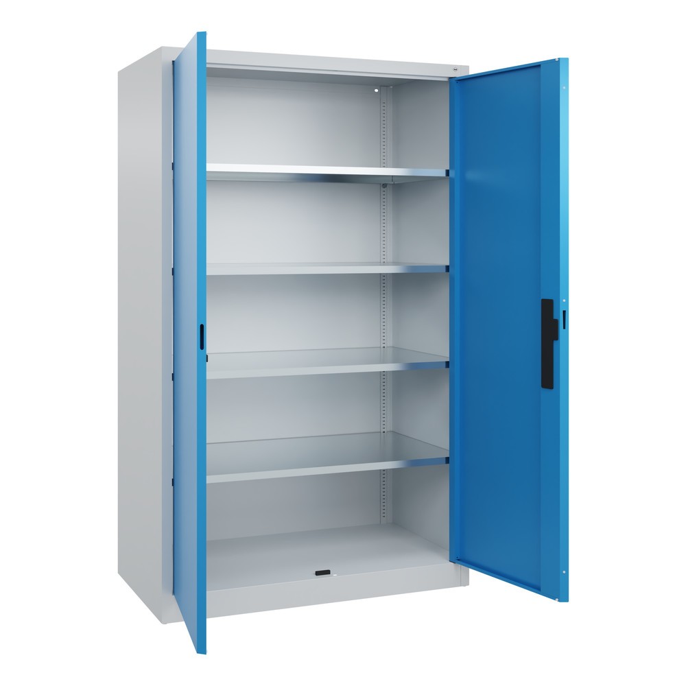 Produktabbildung Nr. 17: Werkplaatsdraaideurkast C+P met 4 legborden, hxbxd 1.950 x 1.200 x 600 mm, lichtgrijs, lichtblauw