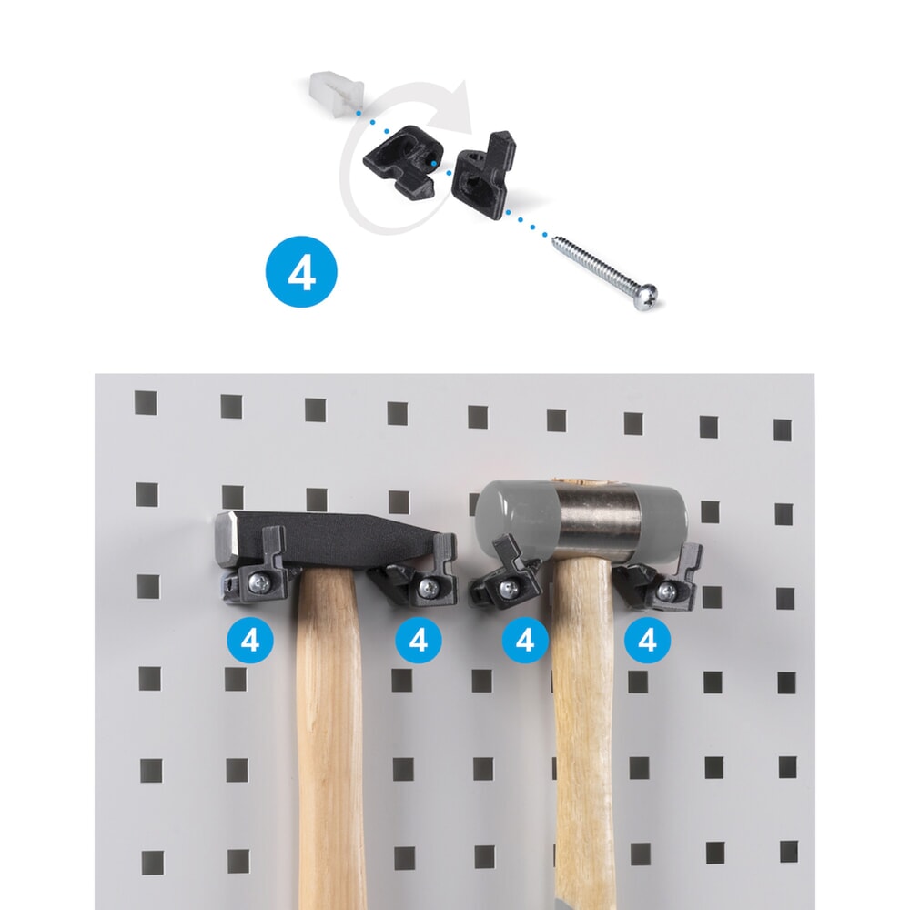 Produktabbildung Nr. 6: Werkplaatskast Fami PERFOM, 3 lades, geperforeerde platen, bak, hxbxd 2.000 x 1.023 x 726 mm, lichtblauw
