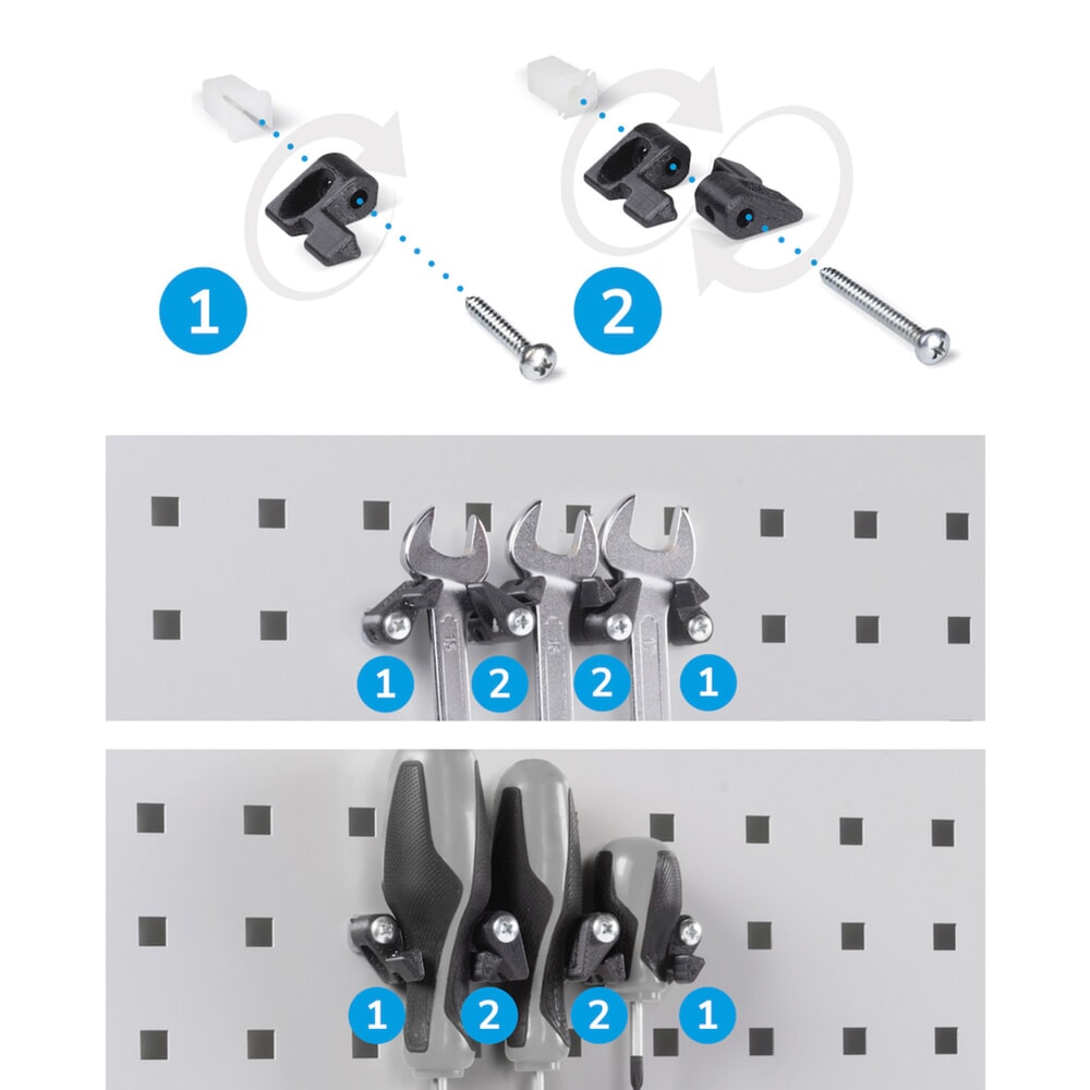 Produktabbildung Nr. 8: Werkplaatskast Fami PERFOM, 3 lades, geperforeerde platen, bak, hxbxd 2.000 x 1.023 x 726 mm, lichtblauw