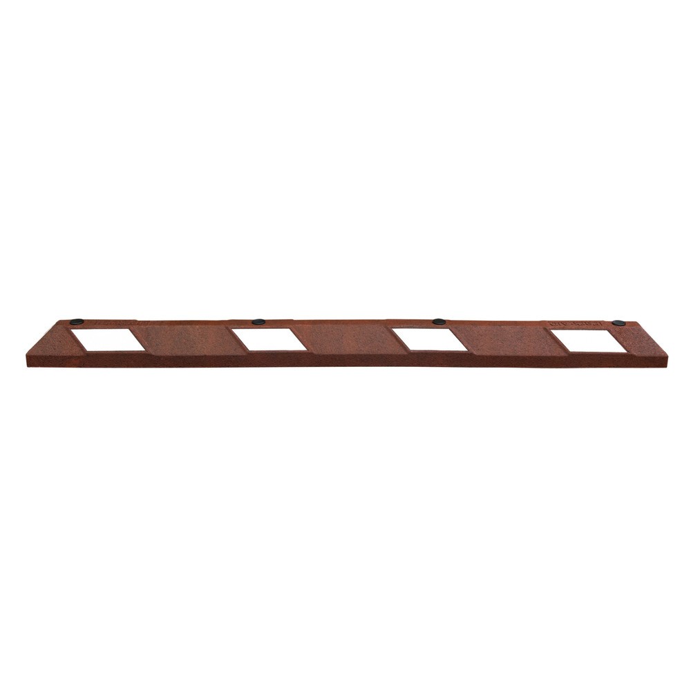 Produktabbildung Nr. 1: Park-Aid® wielstop, roodbruin met witte reflecterende strips, breedte 1800mm