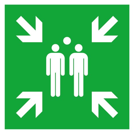 Rettungszeichen Sammelplatz