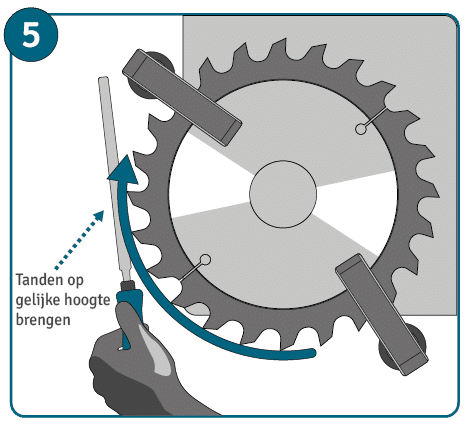 Handleiding voor een zaagblad slijpen: stap 5
