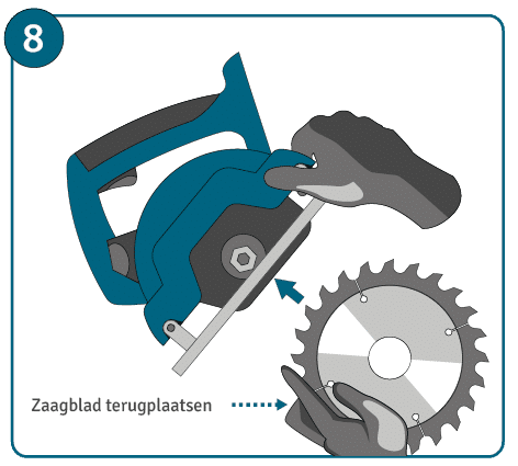 Handleiding voor een zaagblad slijpen: stap 8