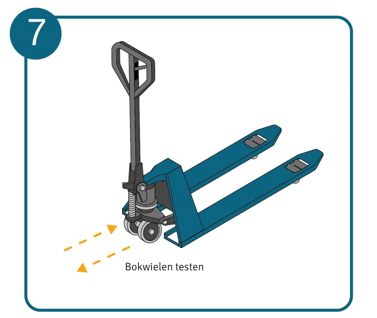 Palletwagen staat weer rechtop: controleer of palletwagen naar behoren werkt