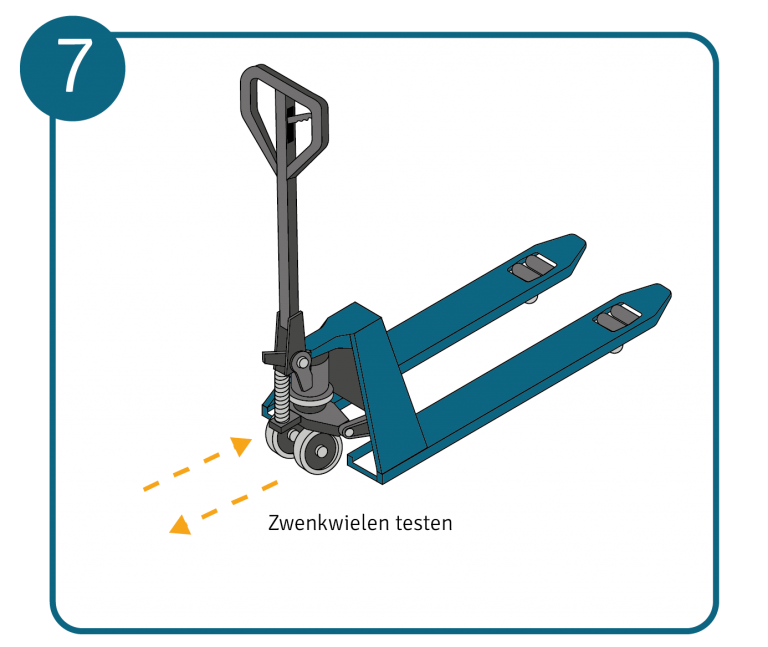 Palletwagen staat weer rechtop: controle na het vervangen van de zwenkwielen