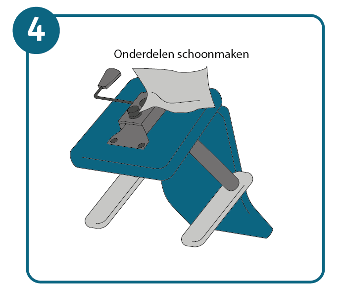 Gasveer bureaustoel vervangen, stap 4: onderdelen schoonmaken