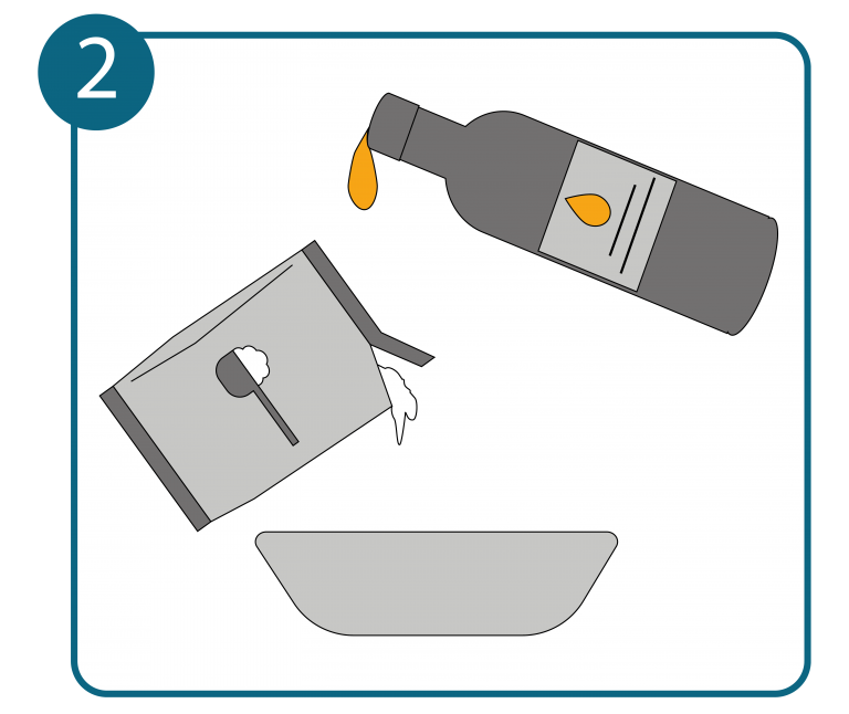 Kitranden schoonmaken, stap 2: mengsel maken