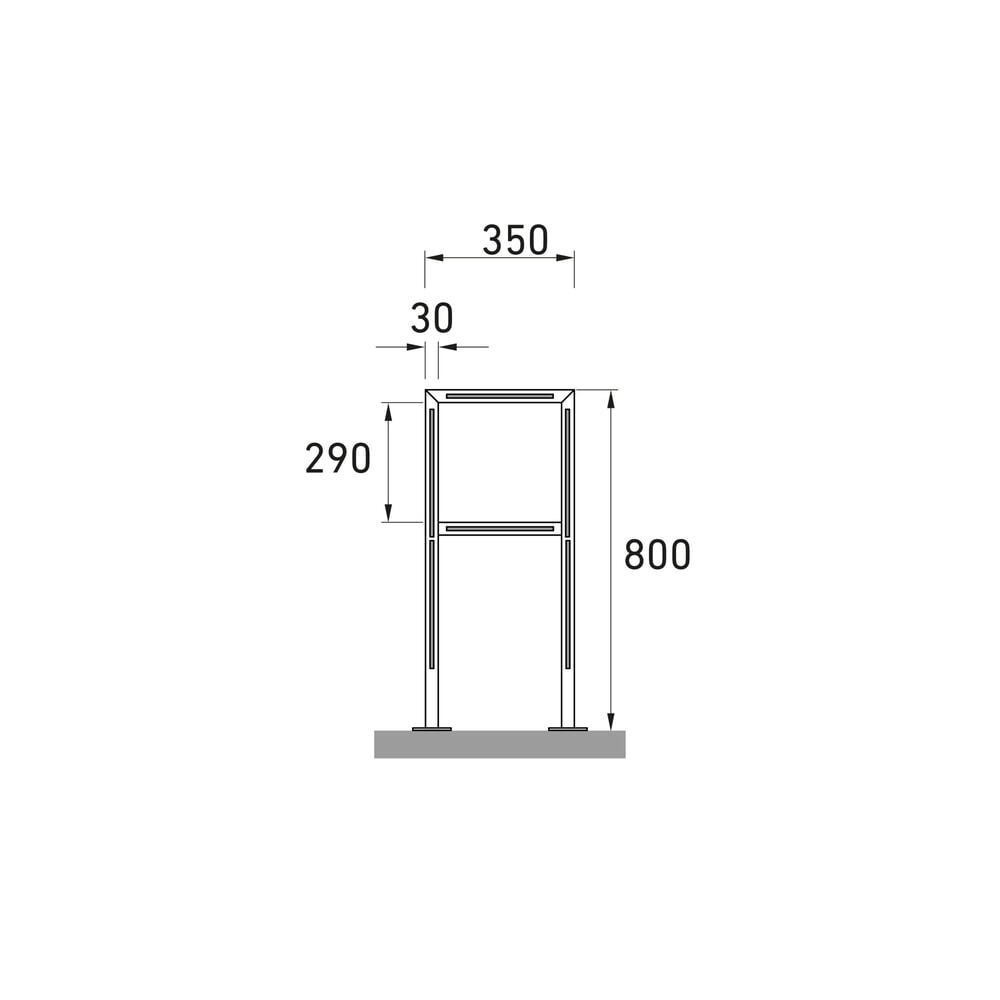 Produktabbildung Nr. 8: Arceau d'appui wsm® à tube coudé, à cheviller, 2 places, acier inoxydable