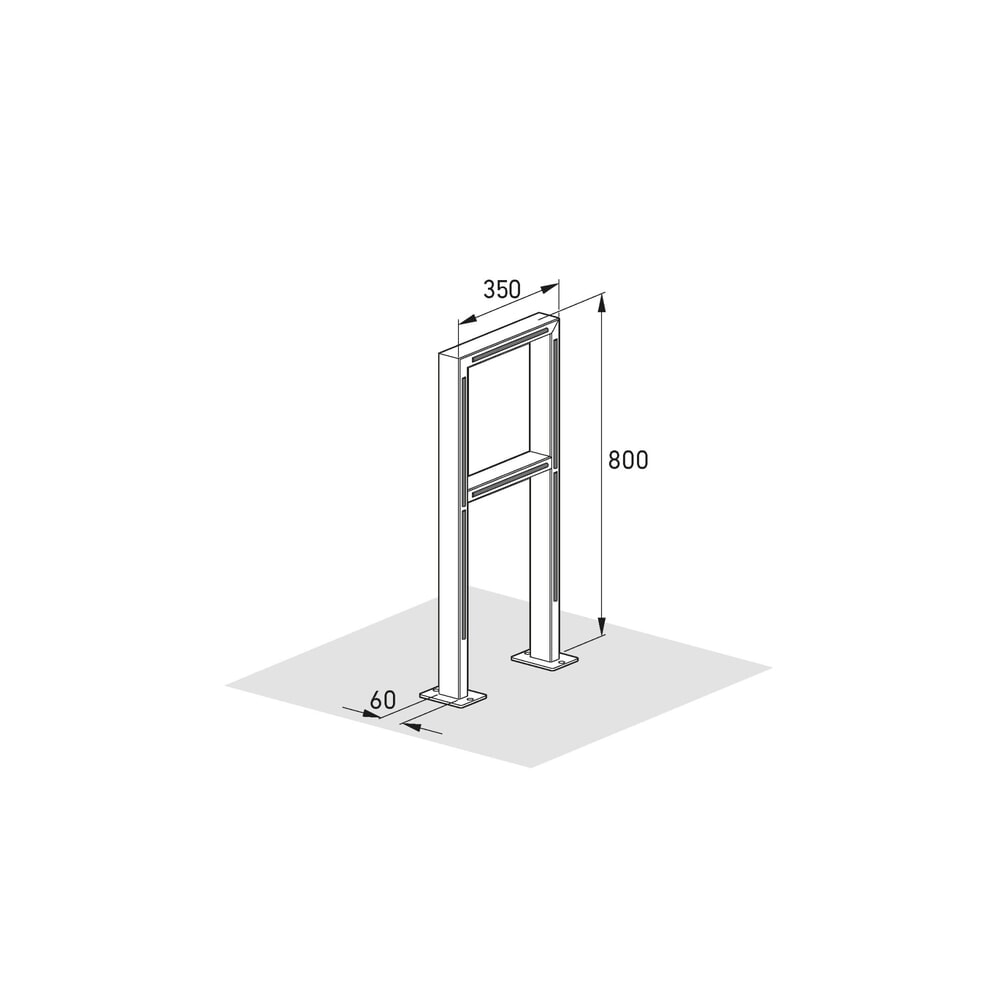 Produktabbildung Nr. 9: Arceau d'appui wsm® à tube coudé, à cheviller, 2 places, acier inoxydable