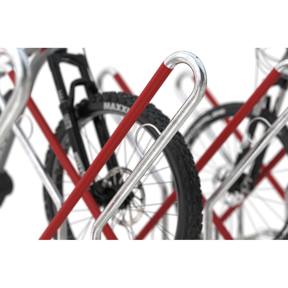 Produktabbildung Nr. 5: Parc à vélos wsm® 0500 XBF, à cheviller, galvanisé à chaud, bilatéral, 12 places, écart entre les roues 540 mm