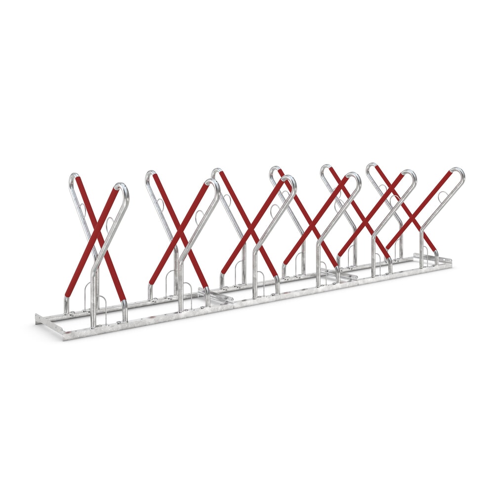 Produktabbildung Nr. 1: Parc à vélos wsm® 0500 XBF, à cheviller, galvanisé à chaud, bilatéral, 12 places, écart entre les roues 540 mm