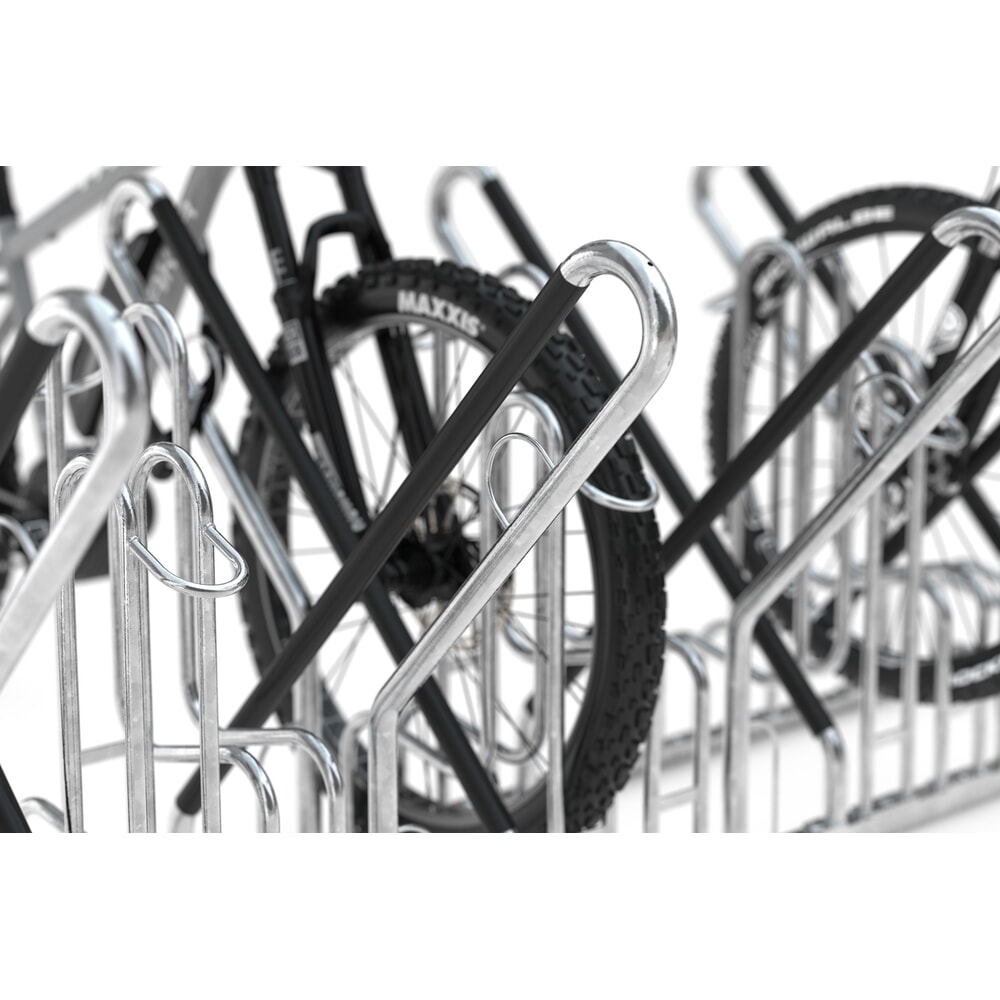 Produktabbildung Nr. 4: Parc à vélos wsm® 4700 XBF, implantation libre, galvanisé à chaud, bilatéral, 12 places, écart entre les roues 540 mm