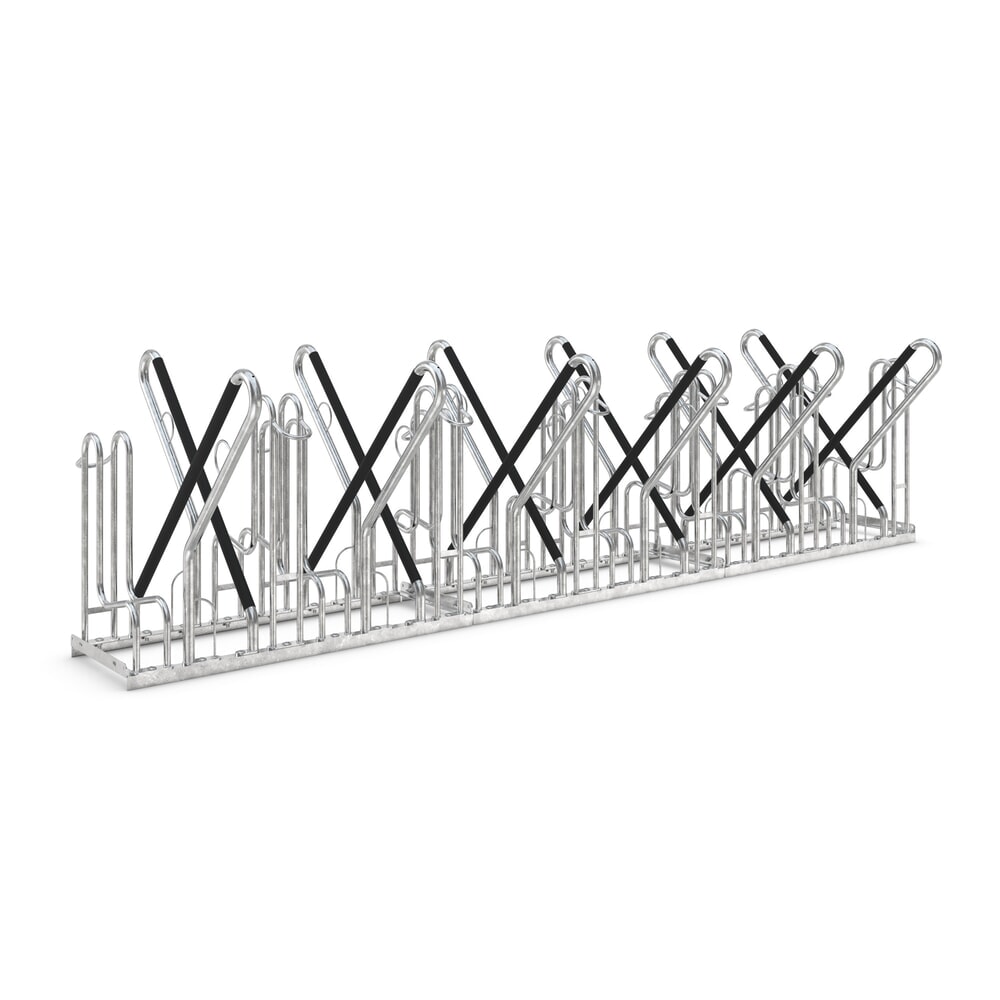 Produktabbildung Nr. 1: Parc à vélos wsm® 4700 XBF, implantation libre, galvanisé à chaud, bilatéral, 12 places, écart entre les roues 540 mm